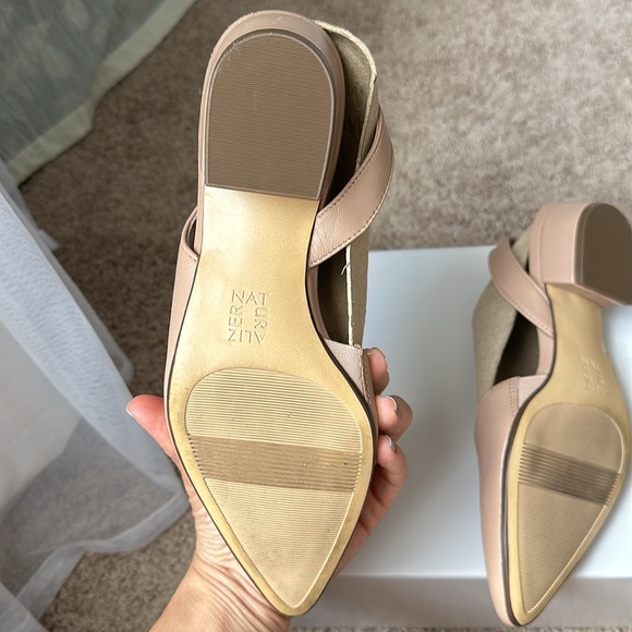 BANKS POINTED TOE FLAT, color - Opal leather (nude) - Picture 3 of 7